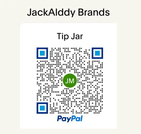 A qr code with the paypal logo on it.