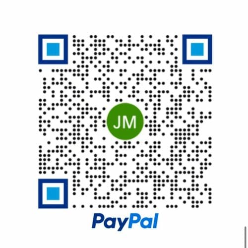 A qr code with the paypal logo on it.